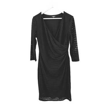 Size 12 CHAPS BLACK CHEVRON FAUX-WRAP DRESS Timel… - image 1