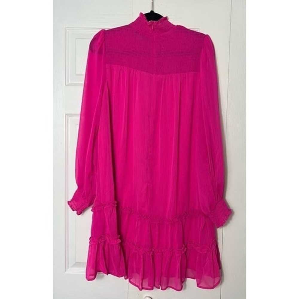 CeCe Neon Hot Pink Ruffled Yoryu Mock Neck Smocke… - image 7