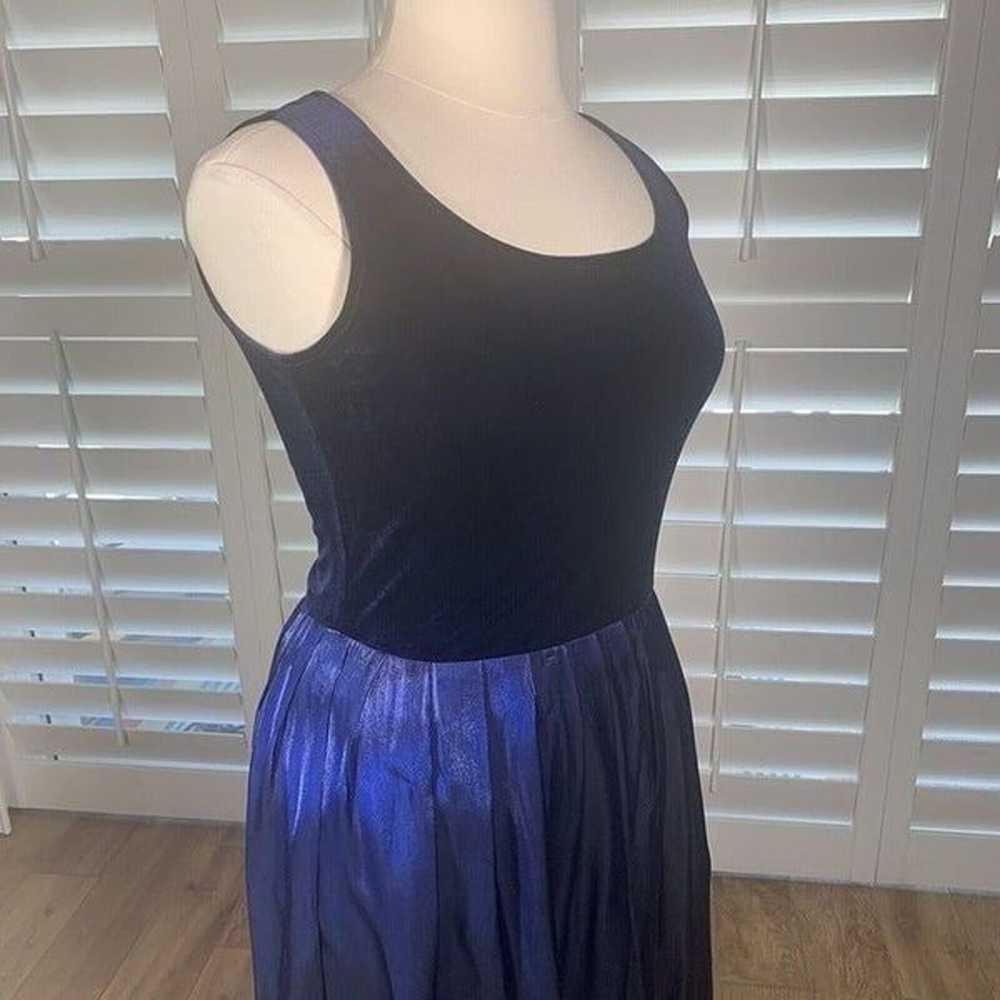 Vintage 90s Jessica Howard L Blue Velvet Pleated … - image 11