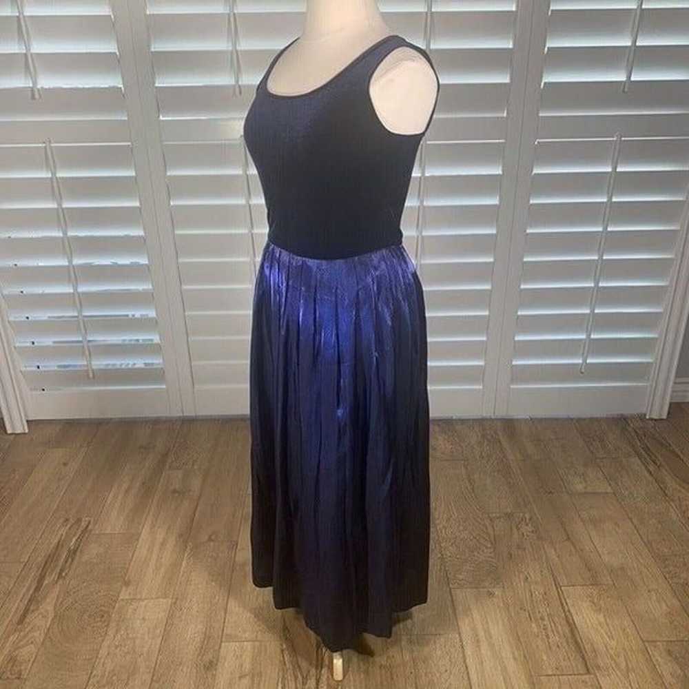 Vintage 90s Jessica Howard L Blue Velvet Pleated … - image 12