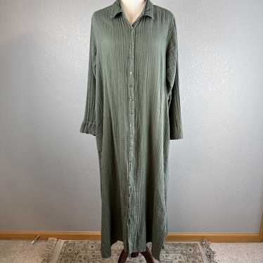 Natural Life Womens Drew Maxi Shirt Dress Size L … - image 1