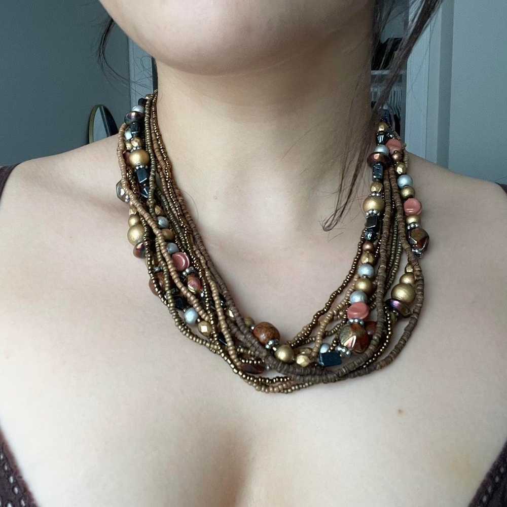 Chunky Layered Vintage Necklace - image 1