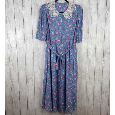 Vtg Belle France Jane Schaffhausen Floral Dress S… - image 1