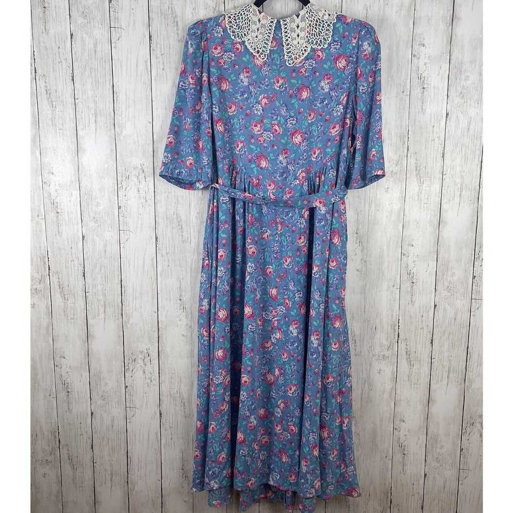 Vtg Belle France Jane Schaffhausen Floral Dress S… - image 7