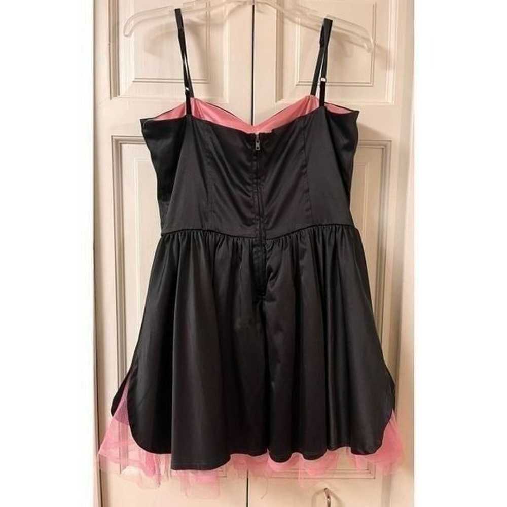 Bettie Paige by Tatyana dress black & pink sz Lg - image 2