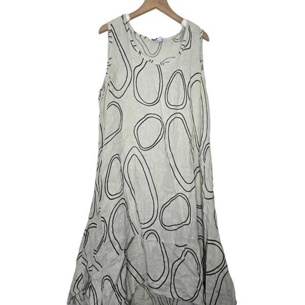 Cristina Vergani Sleeveless 100% Linen Asymmetric… - image 2