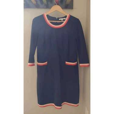 Boden Gloria Ponte Knit Dress Size 12 Blue 60s 70s