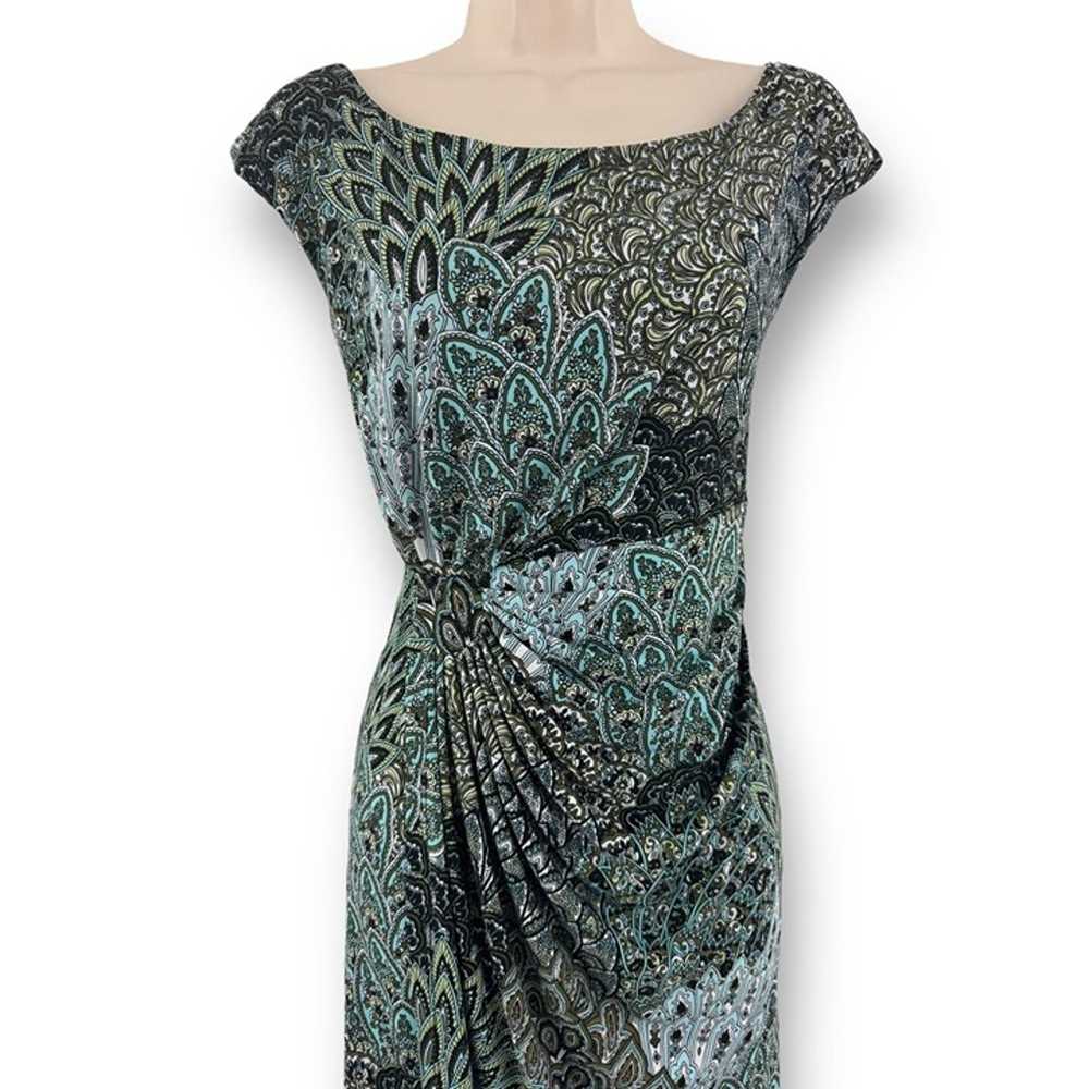 Size 16 XL 1X FEATHER PRINT FAUX-WRAP SLEEVELESS … - image 2