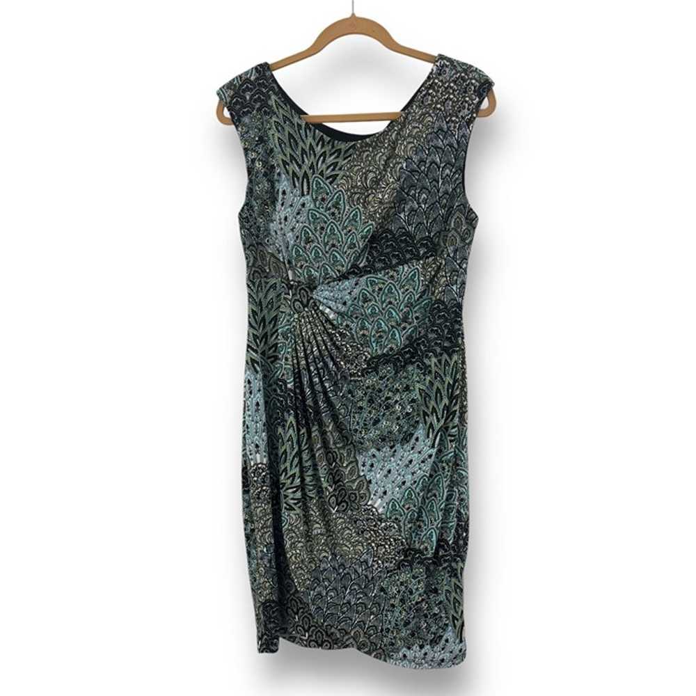 Size 16 XL 1X FEATHER PRINT FAUX-WRAP SLEEVELESS … - image 4