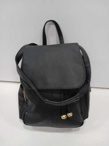 Black Vegan Leather Backpack