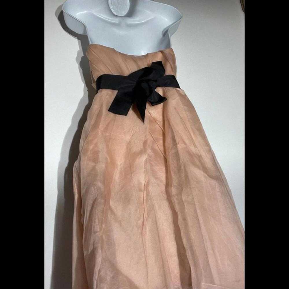 Vera Wang strapless dress gown in pink satin - image 10