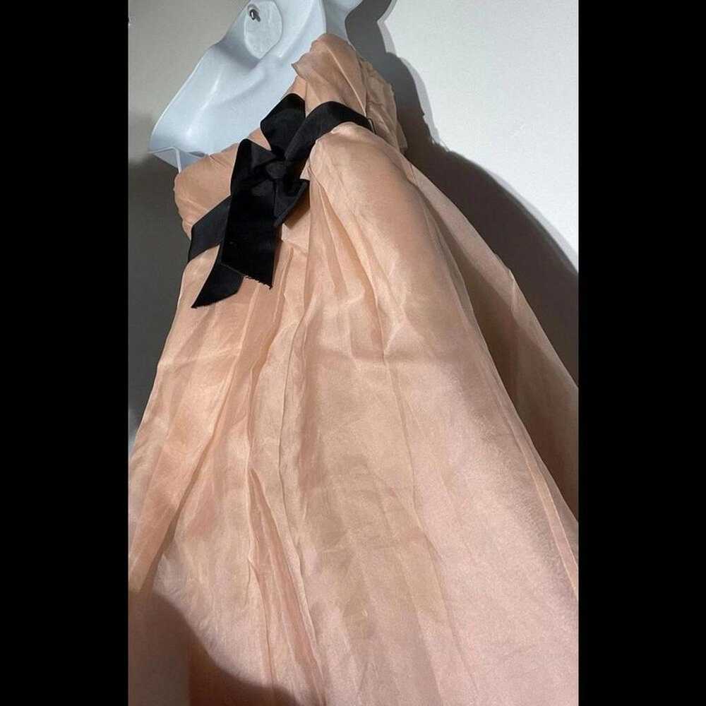 Vera Wang strapless dress gown in pink satin - image 11