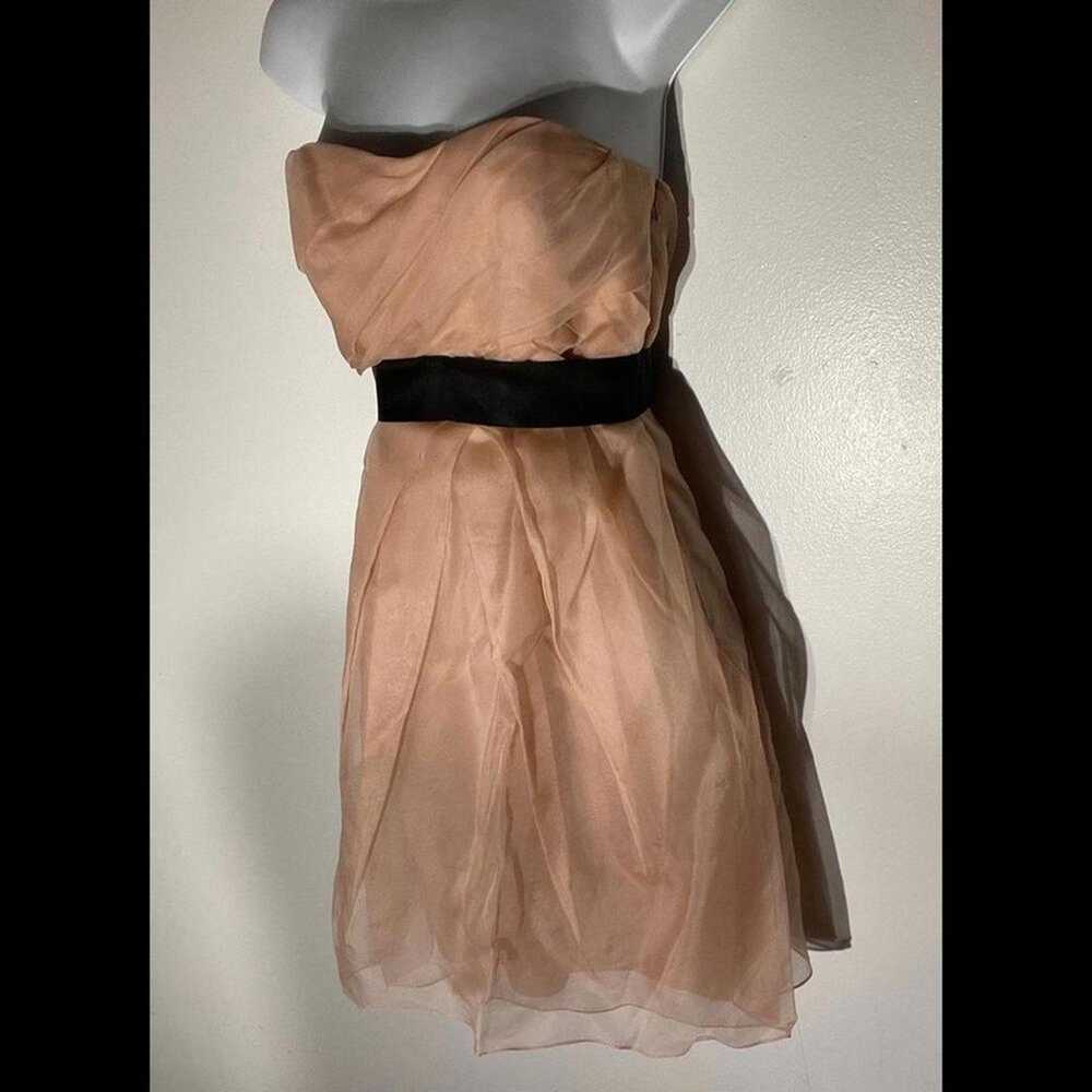 Vera Wang strapless dress gown in pink satin - image 3