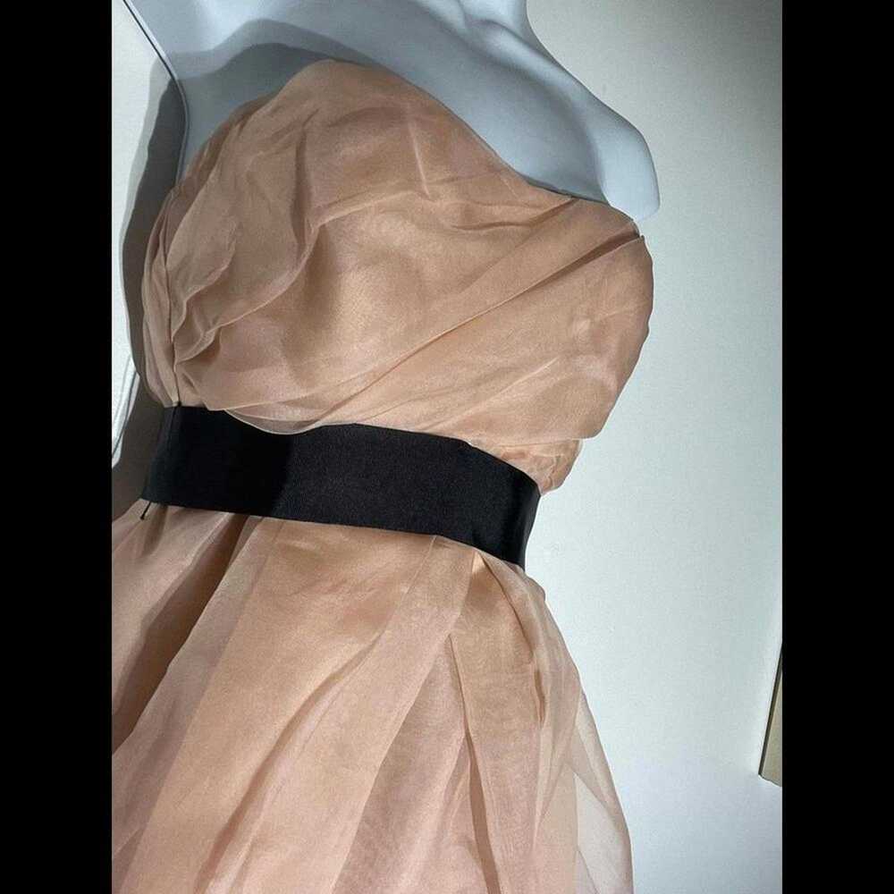 Vera Wang strapless dress gown in pink satin - image 8