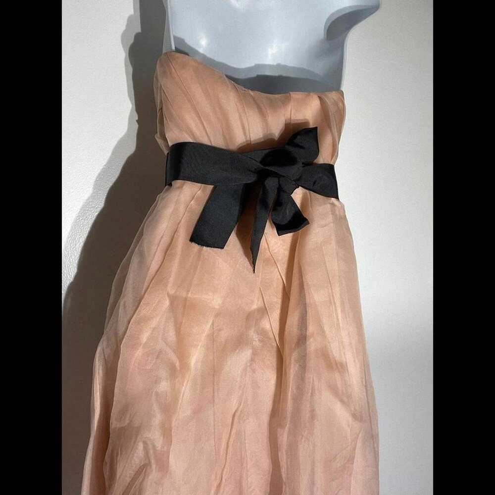 Vera Wang strapless dress gown in pink satin - image 9