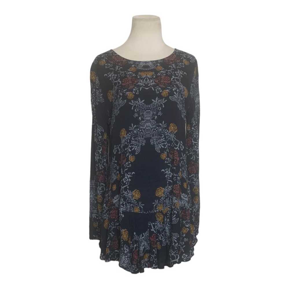 Free People Black Floral Smooth Talker Floral Tun… - image 1