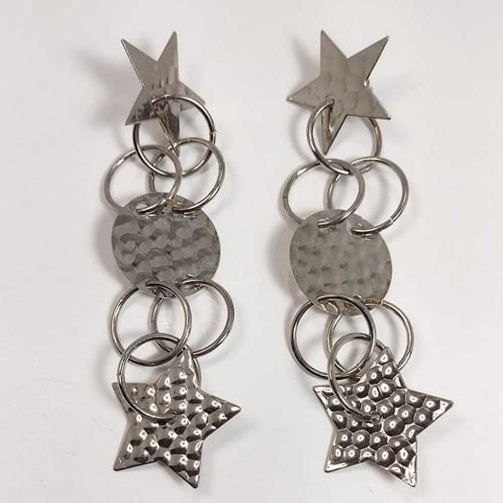 Vintage unique silver plated earrings - image 1