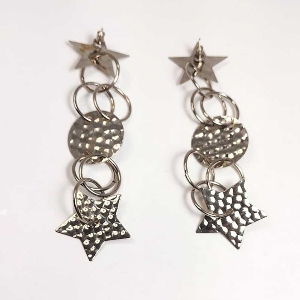 Vintage unique silver plated earrings - image 2