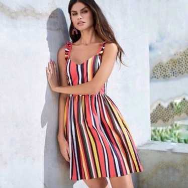 Gianni Bini Kristin Poplin Stripe Dress Colorful R