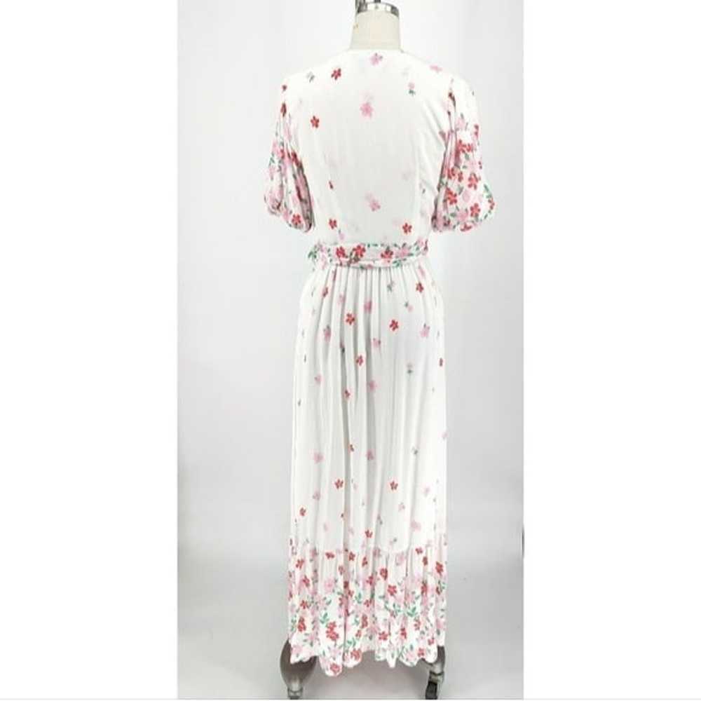 Draper James Floral Maxi Wrap Dress White Pink S … - image 2