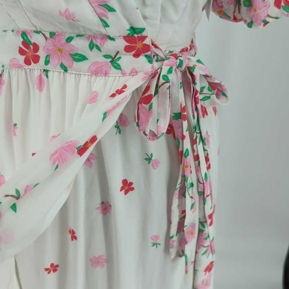 Draper James Floral Maxi Wrap Dress White Pink S … - image 5