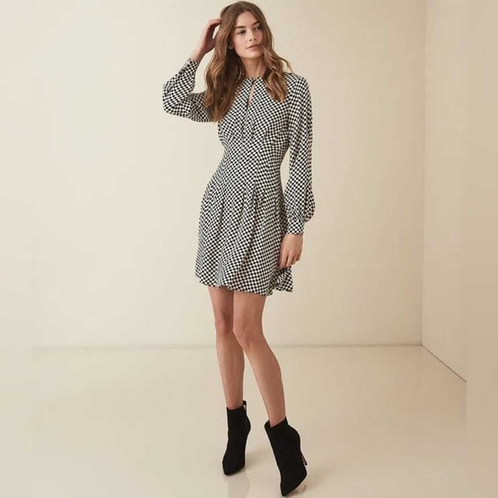 Reiss Edna Check Printed Fit and Flare Dress - US… - image 3