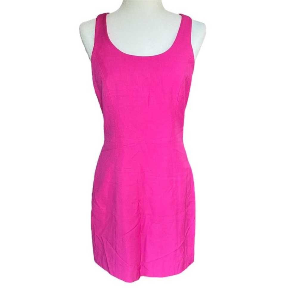 Vintage Kay Unger 100% silk hot pink open low bac… - image 2