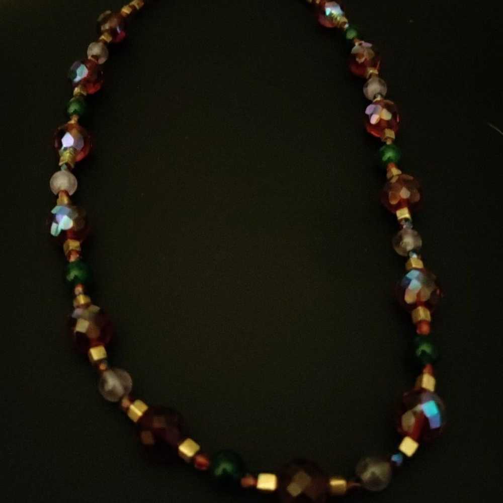 Red AB Glass Necklace - image 5