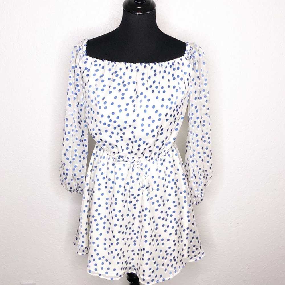 Lovers + Friends World Traveler white blue polka … - image 2