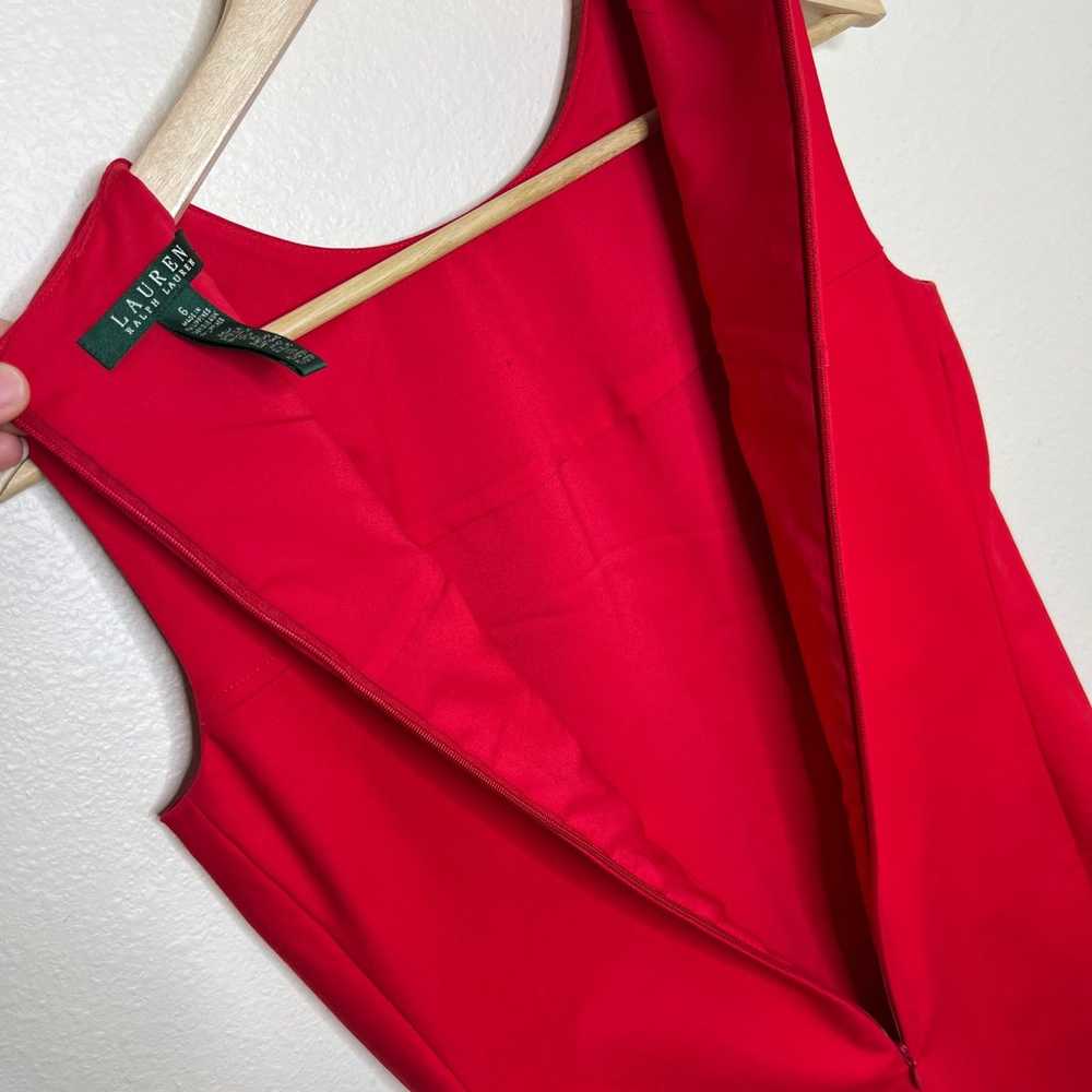 Lauren Ralph Lauren Red Cotton Sleeveless Dress 6 - image 8