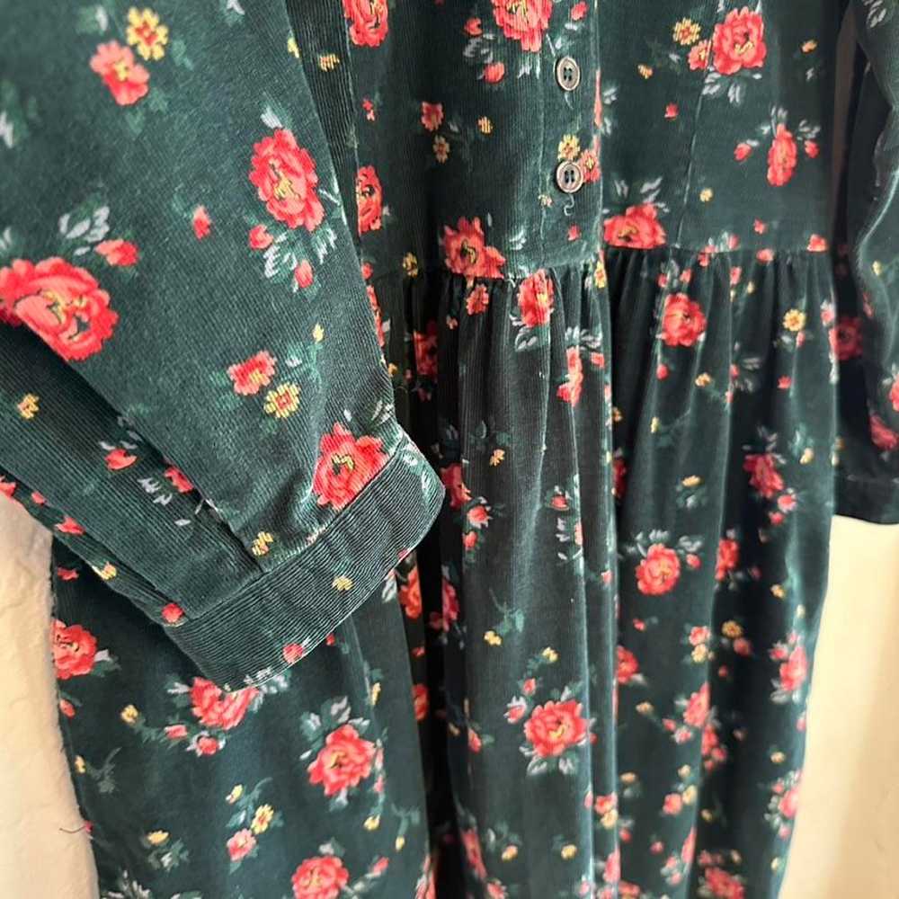 Vintage EDDIE BAUER Floral Button Corduroy Dress,… - image 10