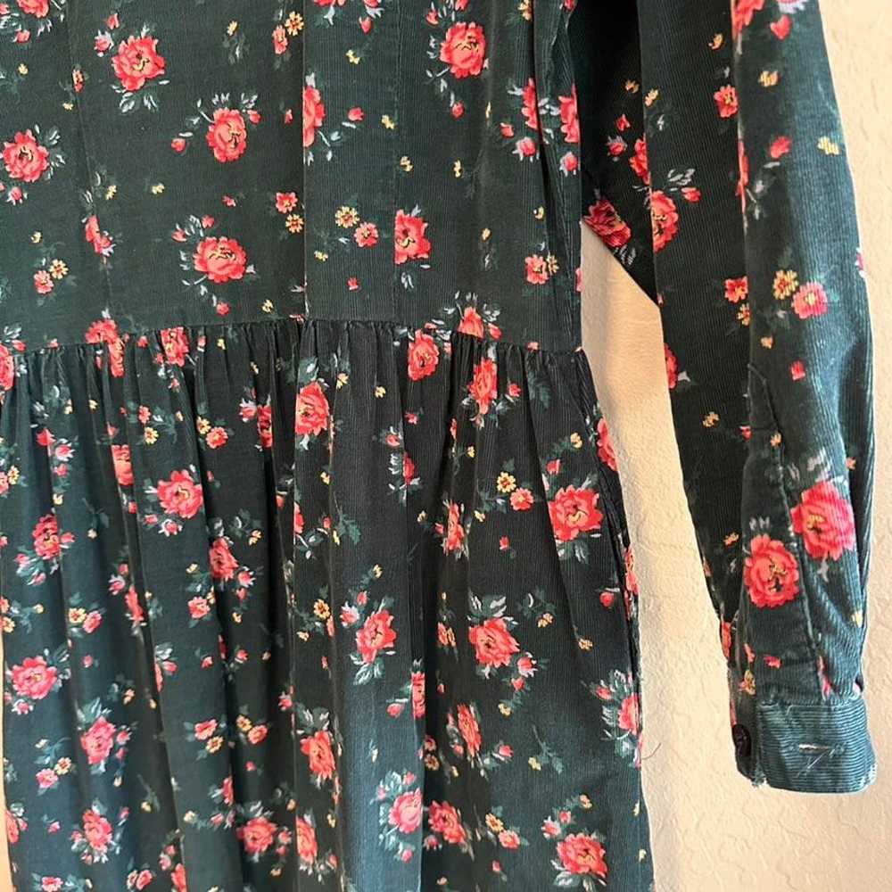 Vintage EDDIE BAUER Floral Button Corduroy Dress,… - image 11