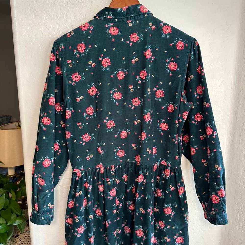 Vintage EDDIE BAUER Floral Button Corduroy Dress,… - image 7