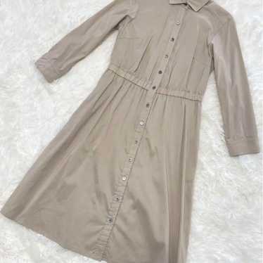 23 districts Beige shirt dress Long-sleeved with … - image 1