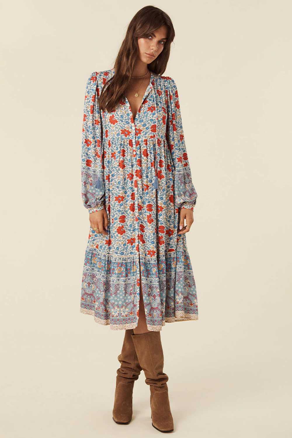 Spell USA Village Button Down Midi Dress - image 2