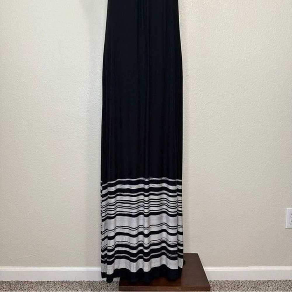 Soma Halter Black Gray Striped Maxi Dress - image 11