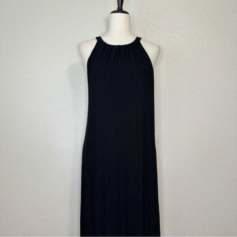 Soma Halter Black Gray Striped Maxi Dress - image 3