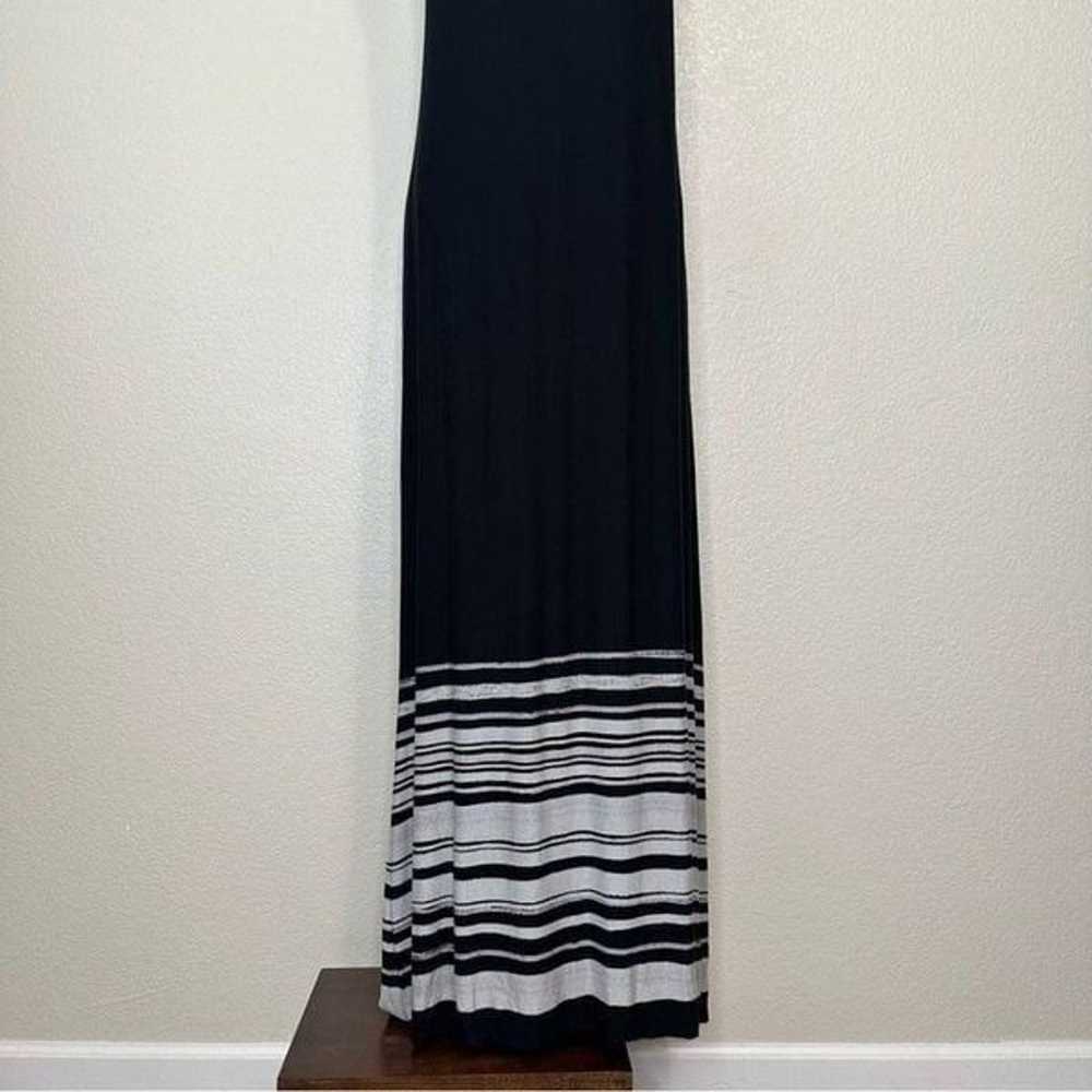 Soma Halter Black Gray Striped Maxi Dress - image 5