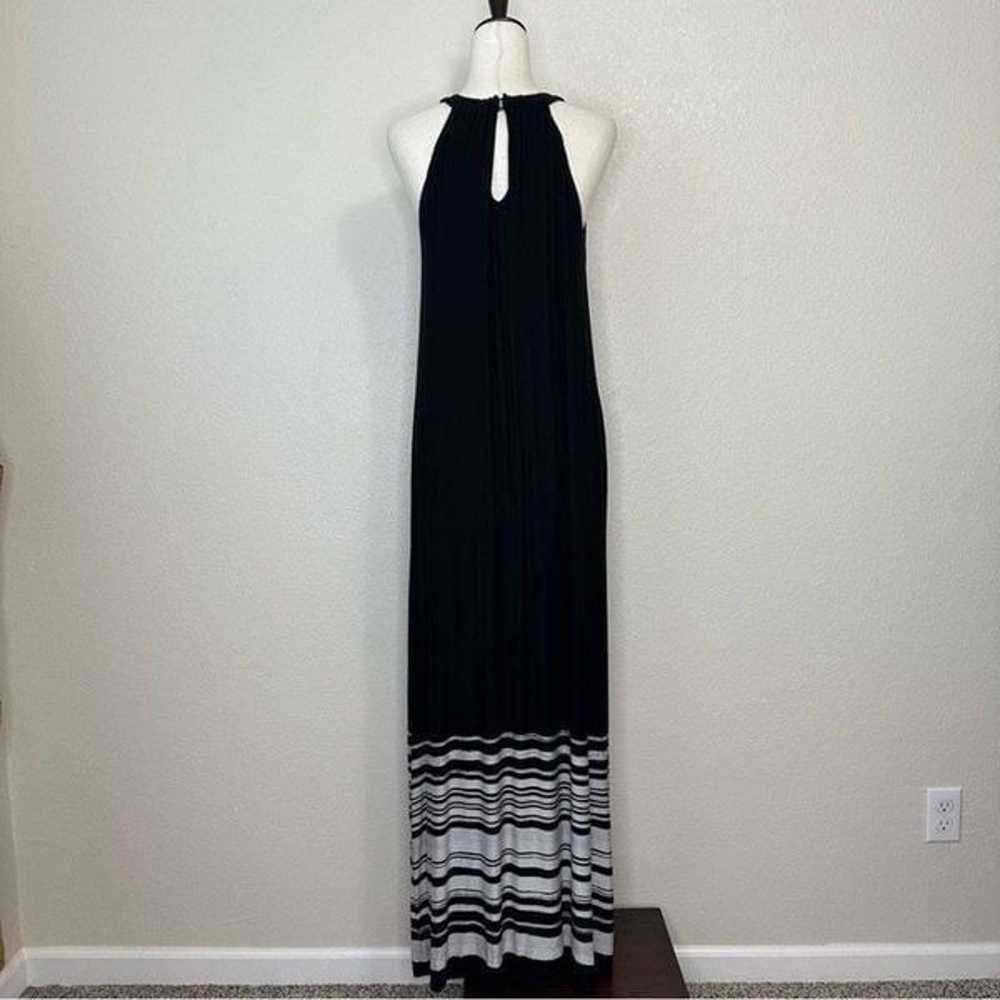 Soma Halter Black Gray Striped Maxi Dress - image 9