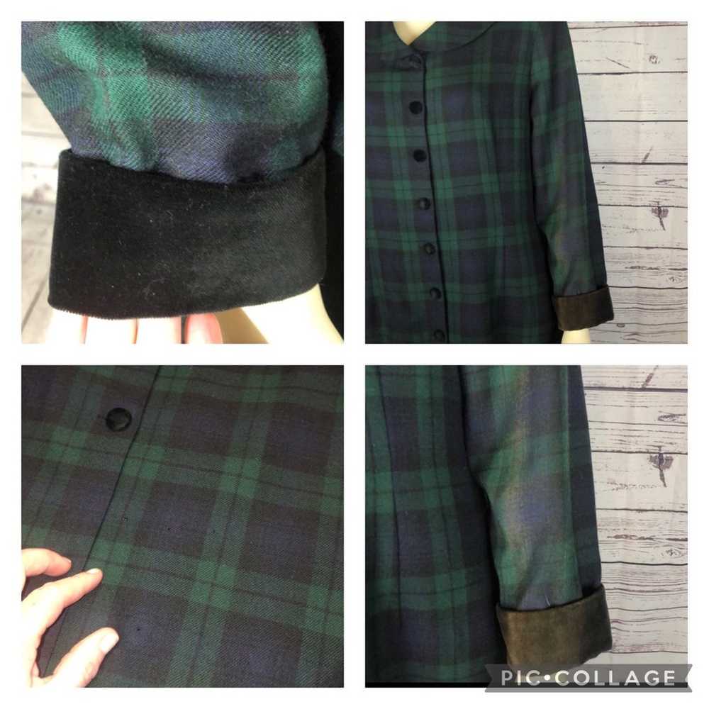 Vintage Brooks Brothers plaid Green & Navy coatdr… - image 12