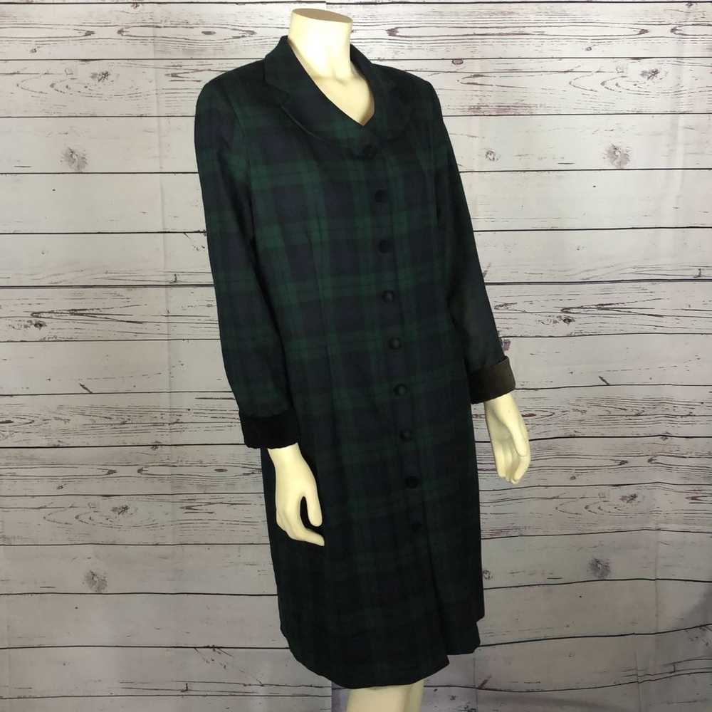 Vintage Brooks Brothers plaid Green & Navy coatdr… - image 6