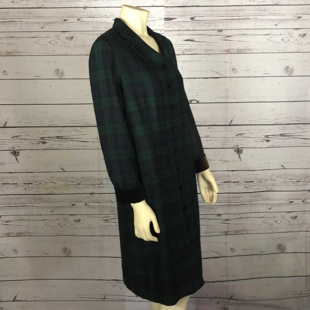 Vintage Brooks Brothers plaid Green & Navy coatdr… - image 7