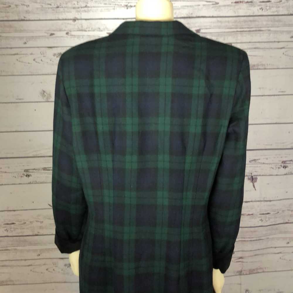 Vintage Brooks Brothers plaid Green & Navy coatdr… - image 8