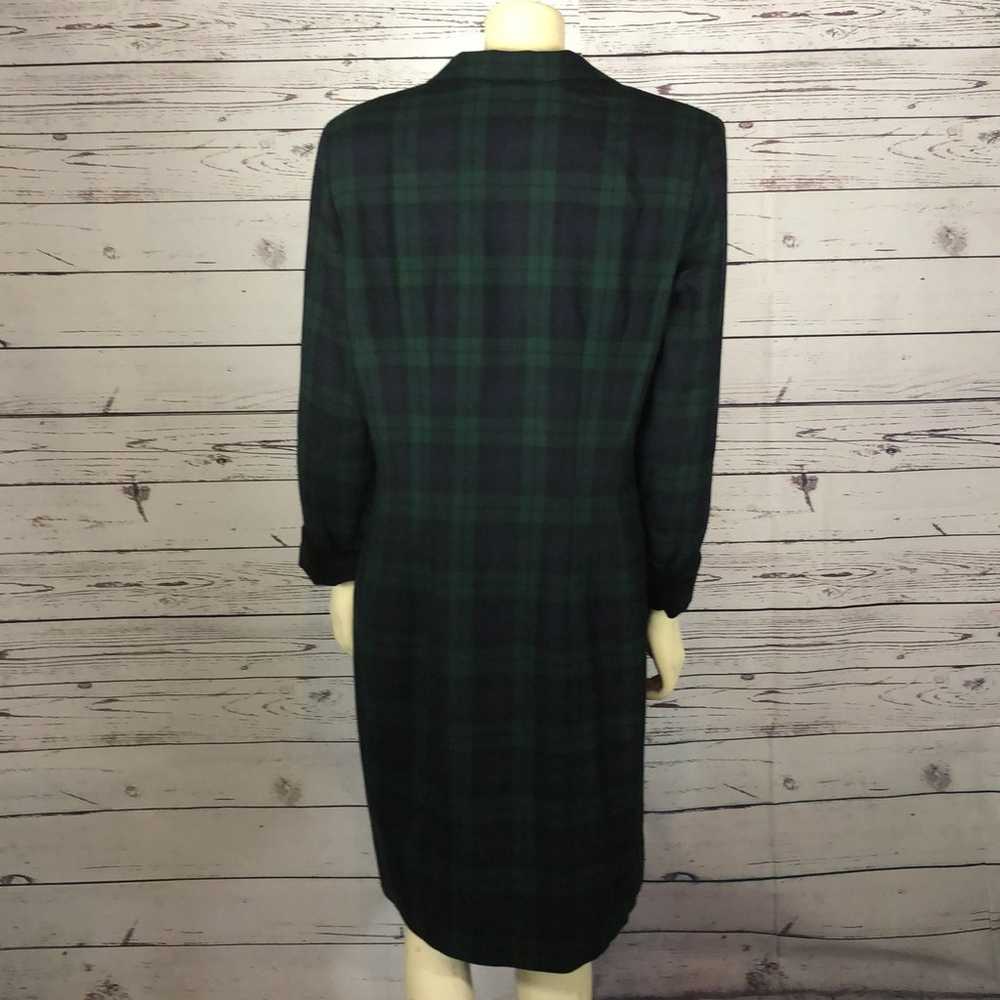 Vintage Brooks Brothers plaid Green & Navy coatdr… - image 9