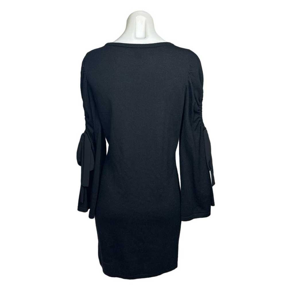 Club Monaco Black Wool Knit Bodycon Ribbon Cutout… - image 4