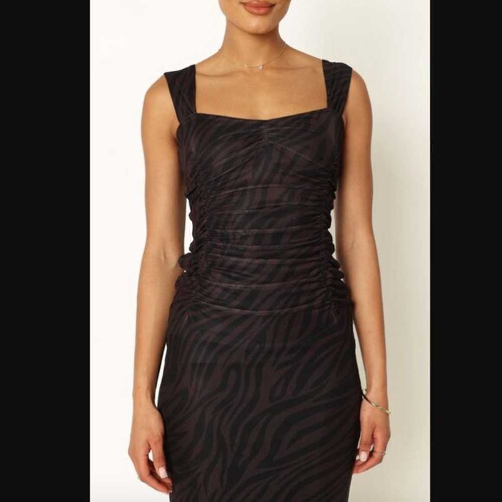 Petal & Pup Naomi Black & Brown Zebra Midi Dress M - image 2