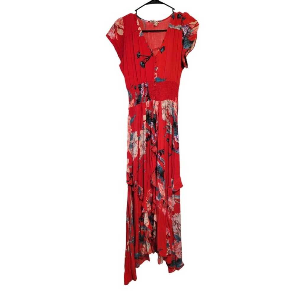 Jaase Carmen Red Floral Maxi Dress Size Medium Bo… - image 2