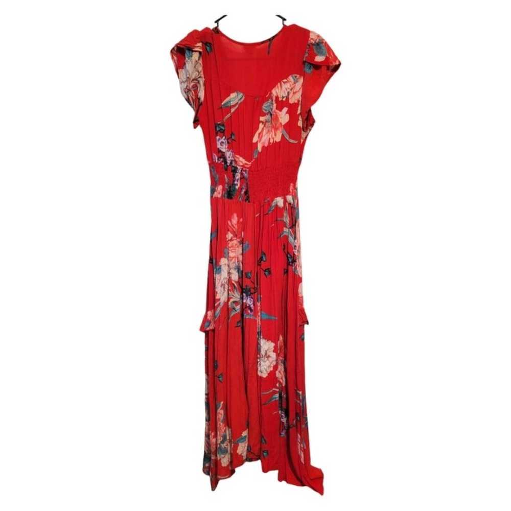 Jaase Carmen Red Floral Maxi Dress Size Medium Bo… - image 3