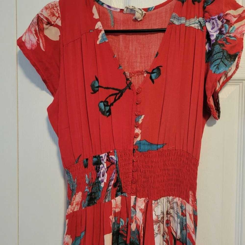 Jaase Carmen Red Floral Maxi Dress Size Medium Bo… - image 4