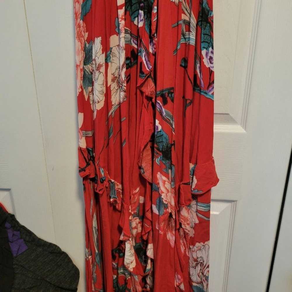 Jaase Carmen Red Floral Maxi Dress Size Medium Bo… - image 5